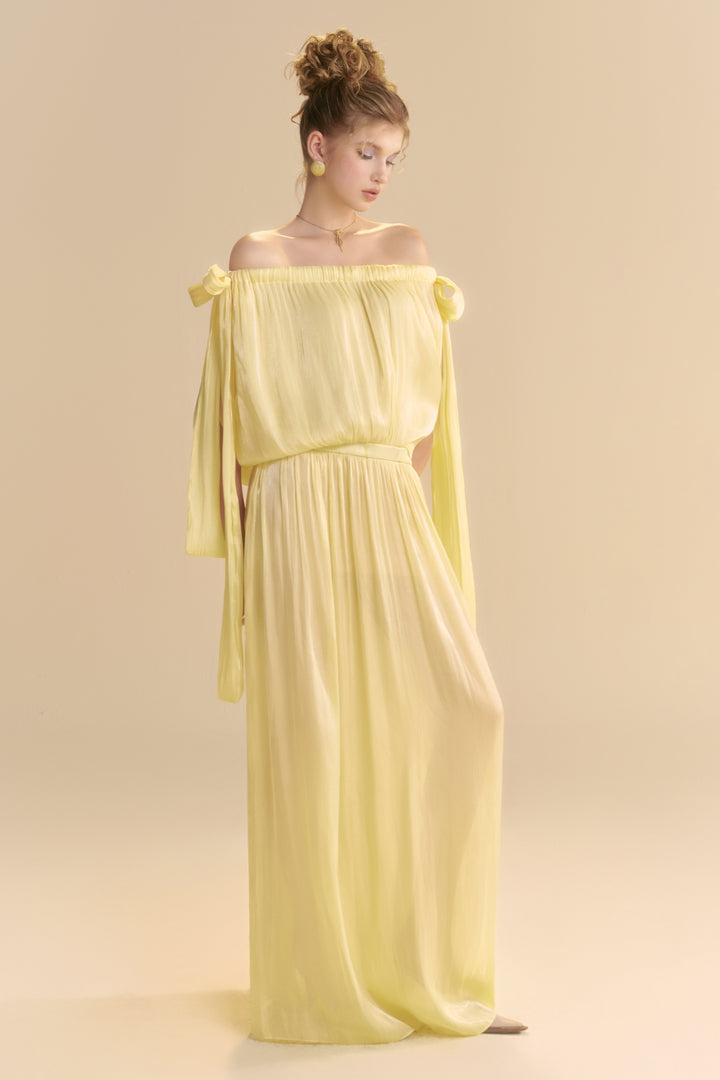 Thealine Blouson Ribbon Maxi Dress - MEAN BLVD