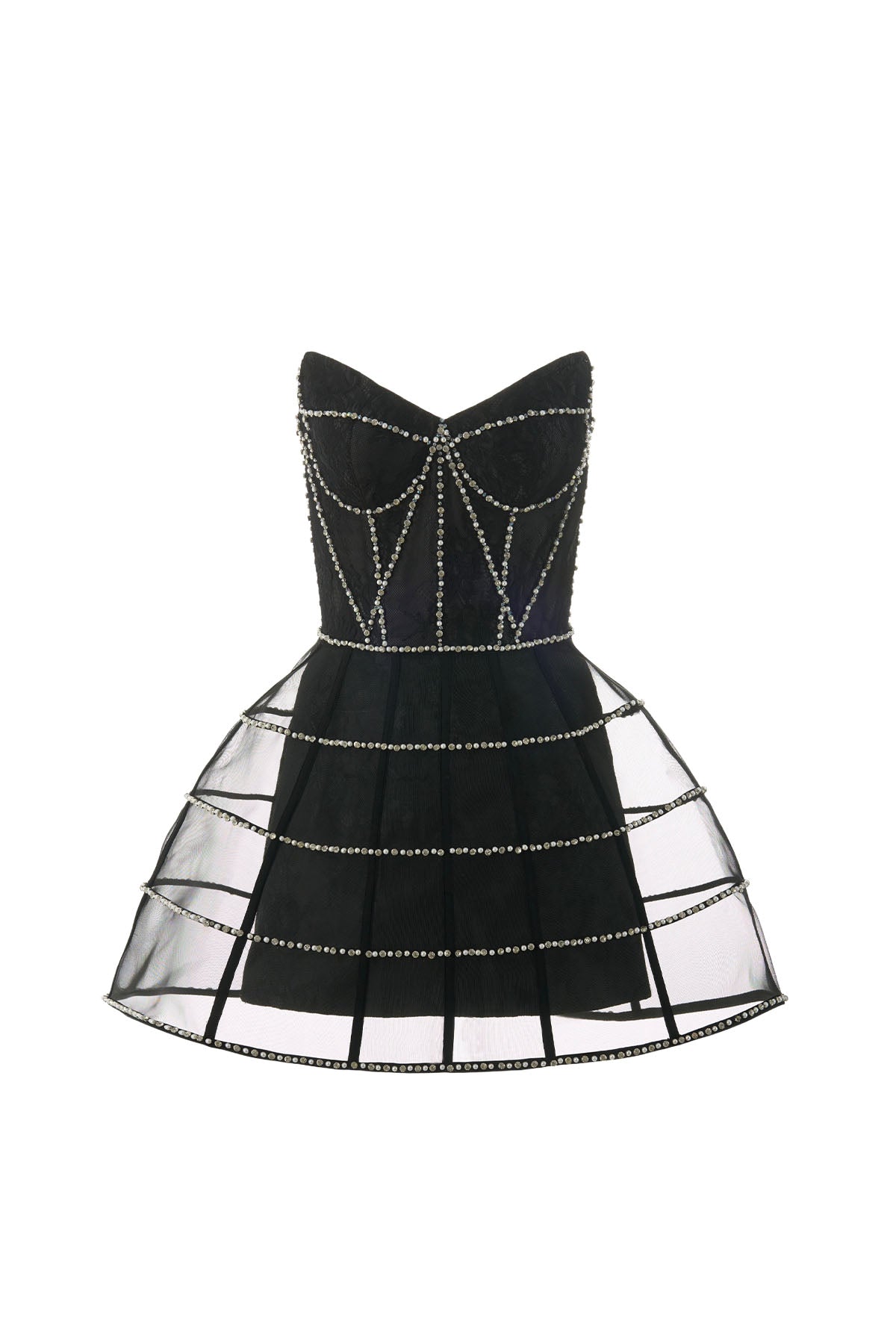 Theresa Rhinestone Mini Dress Black / XL