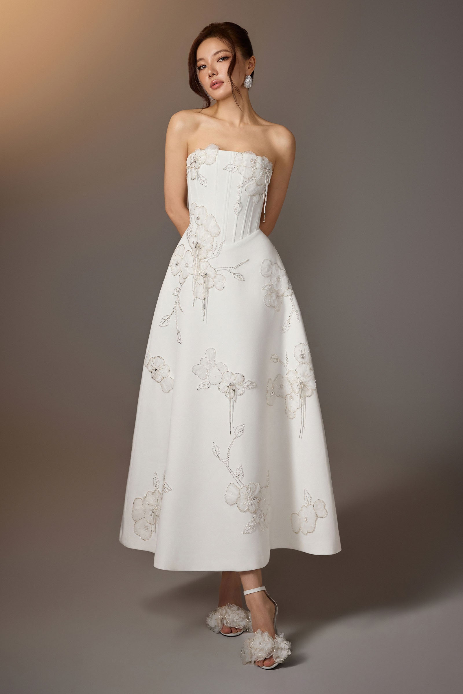 Thesa Straight Across Midi Dress - MEAN BLVD