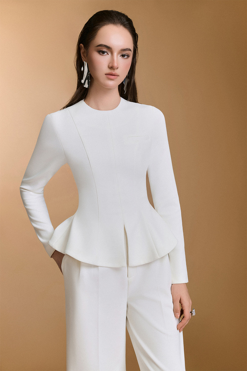 Thorn Peplum Polyester Top - MEAN BLVD