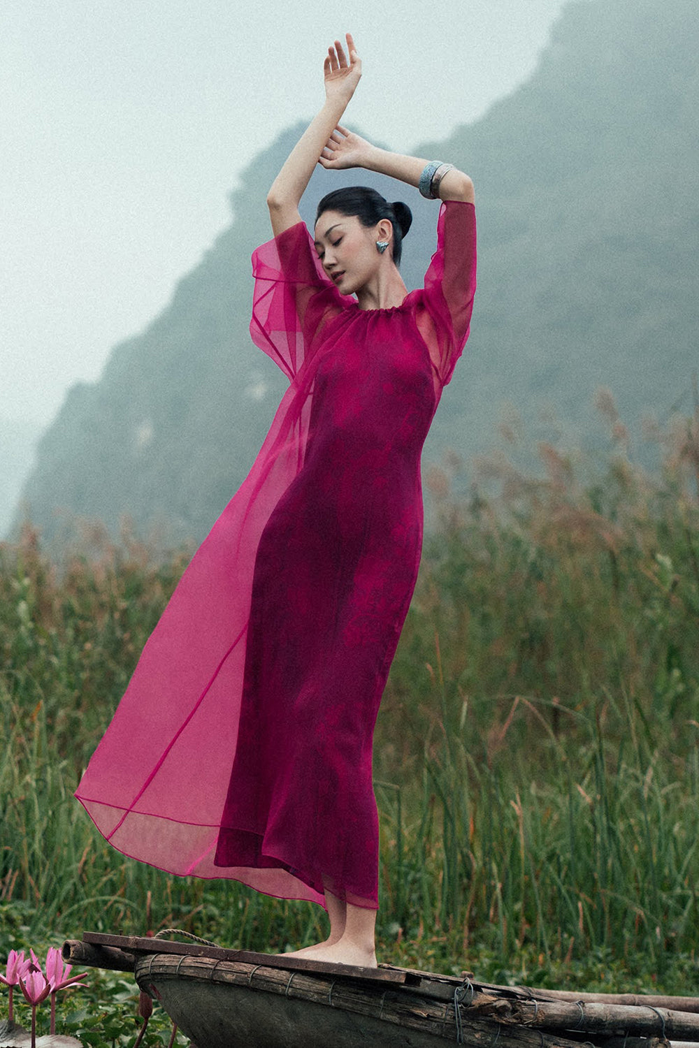 Thuy Hoa Boat Neck Midi Dress - MEAN BLVD