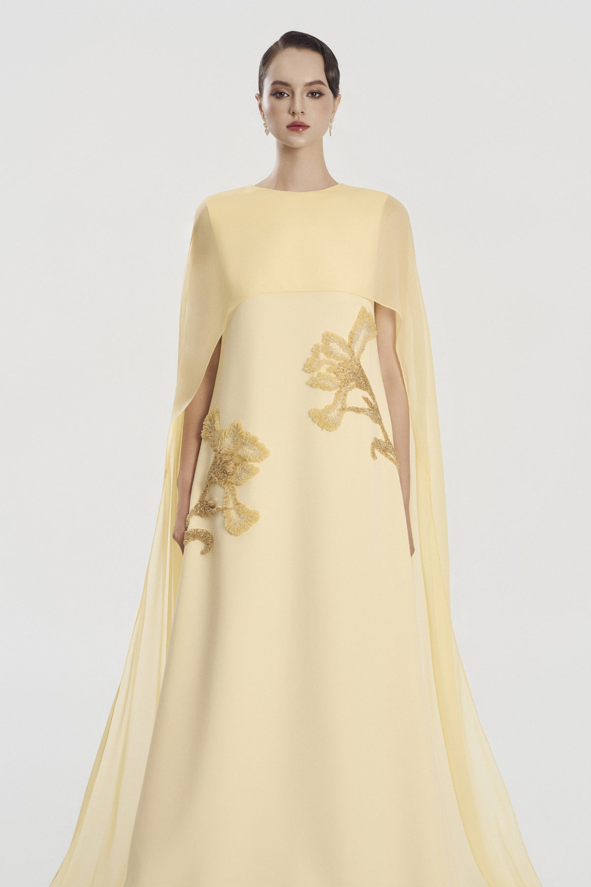 Maristelle Cape Sleeve Maxi Dress