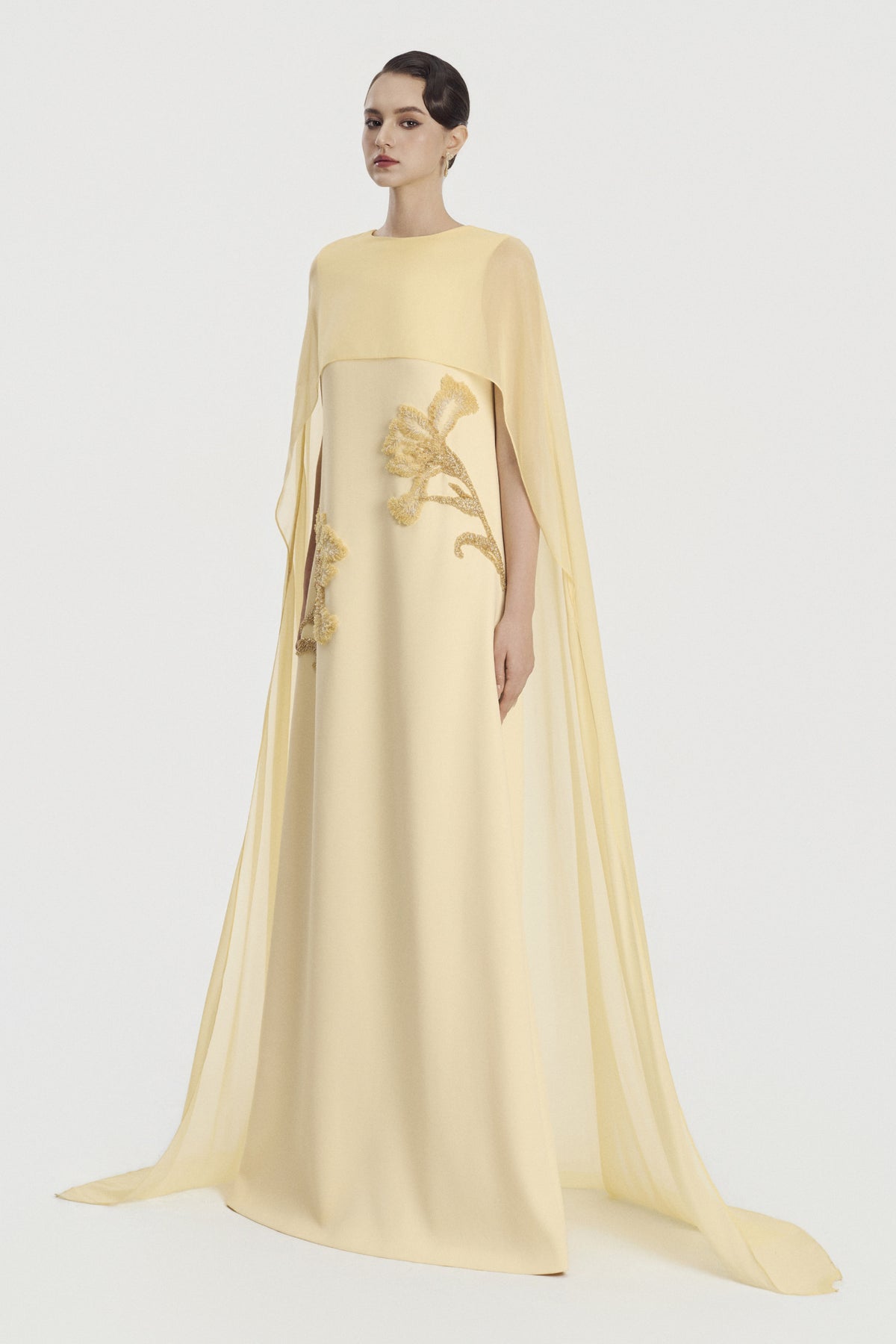 Maristelle Cape Sleeve Maxi Dress