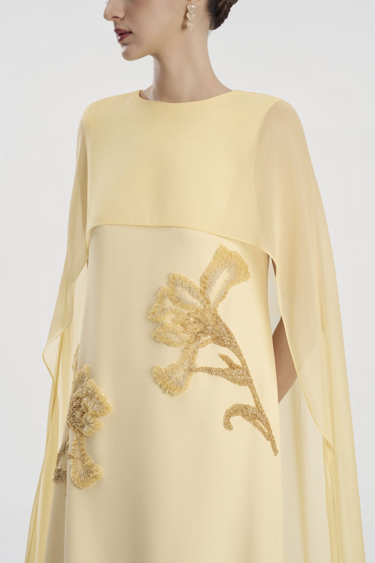 Maristelle Cape Sleeve Maxi Dress