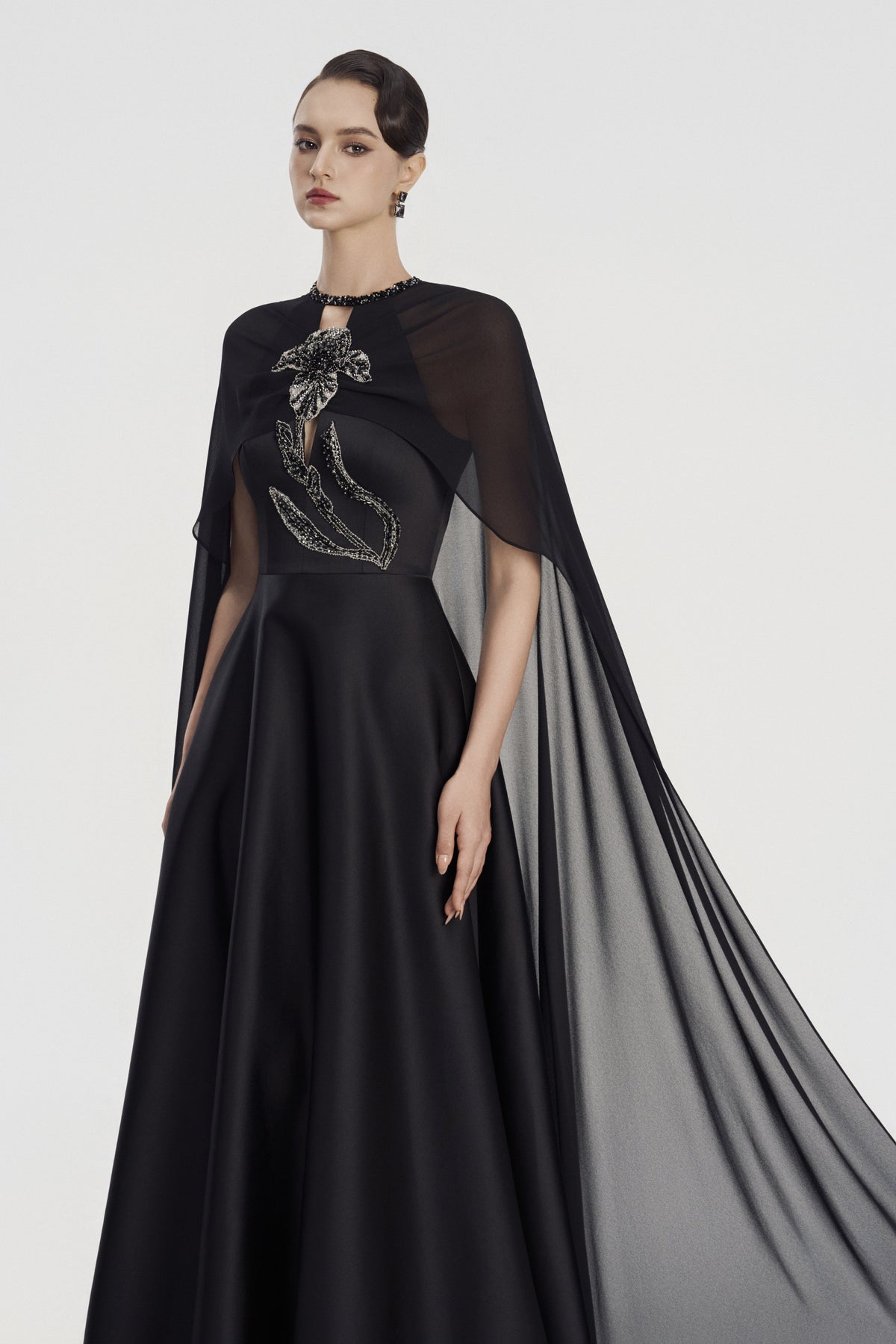 Valerine Cape Sleeve Maxi Dress