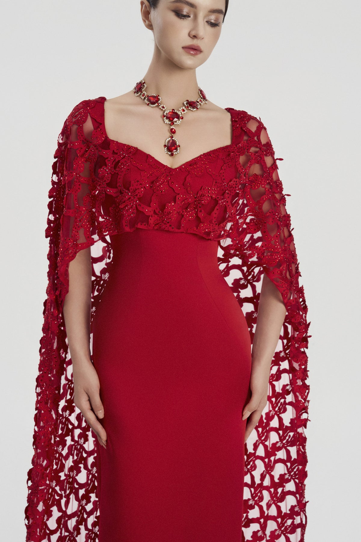 Rosaline Cape Sleeve Maxi Dress