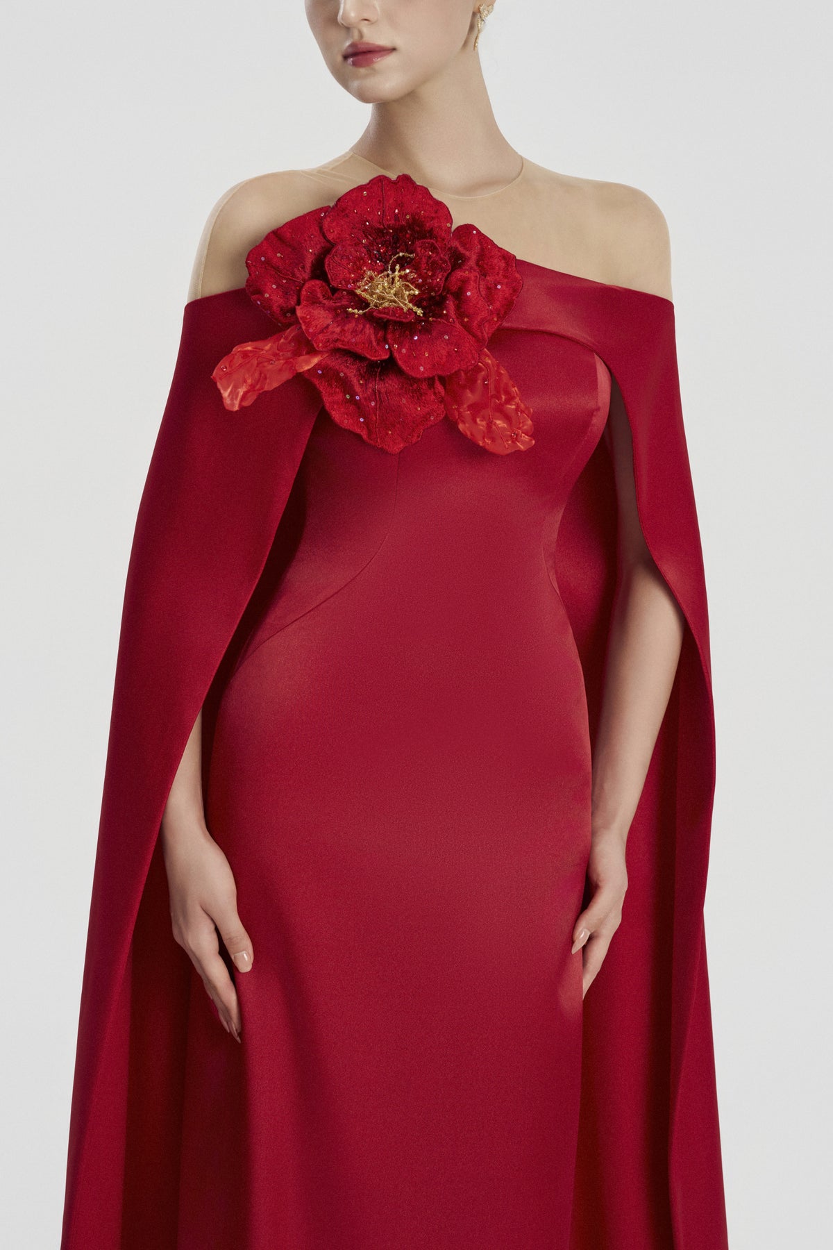 Aureline Cape Sleeve Maxi Dress