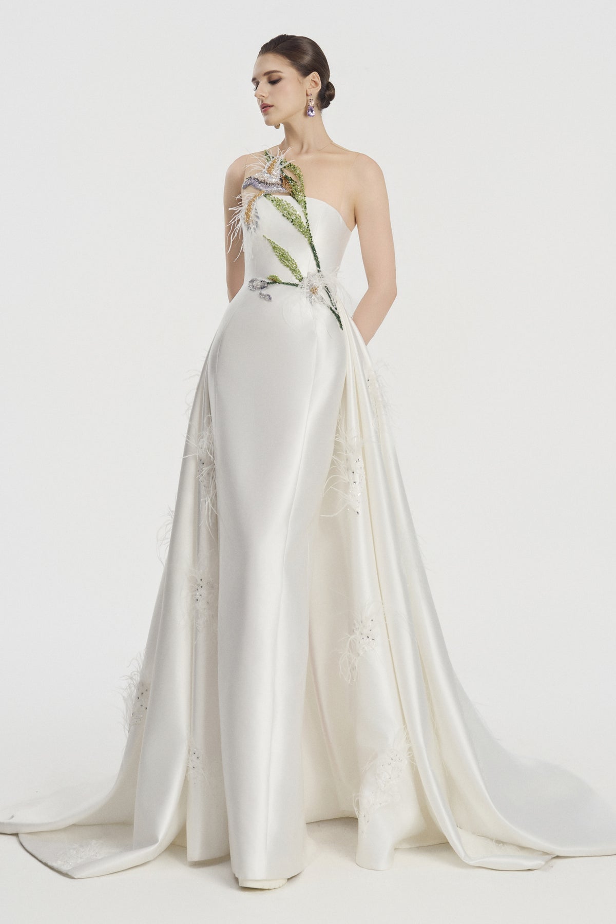 Fleurisse Feather Maxi Dress