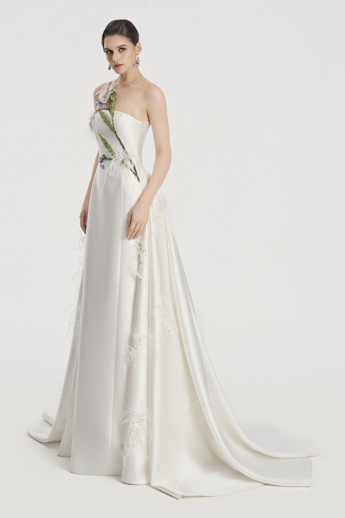 Fleurisse Feather Maxi Dress