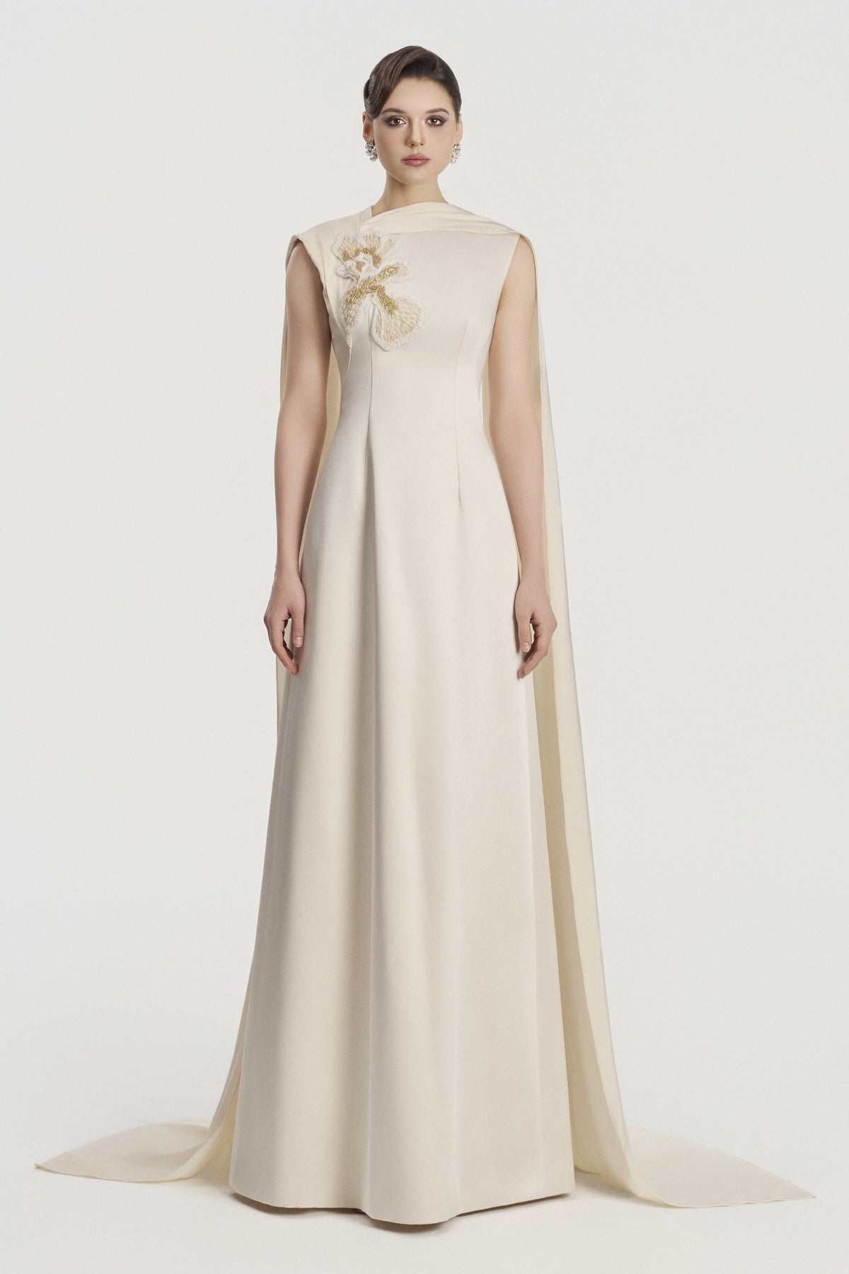Liliane Cape Sleeve Maxi Dress