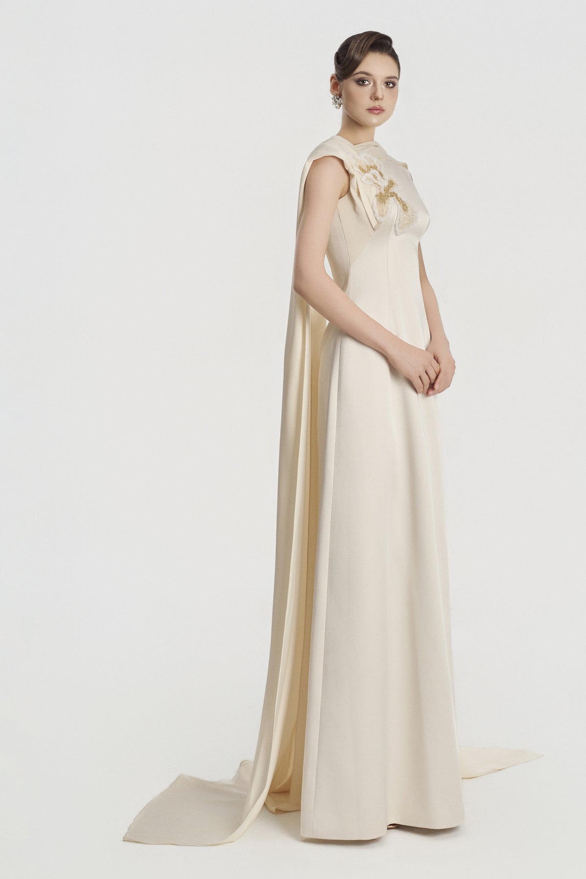 Liliane Cape Sleeve Maxi Dress
