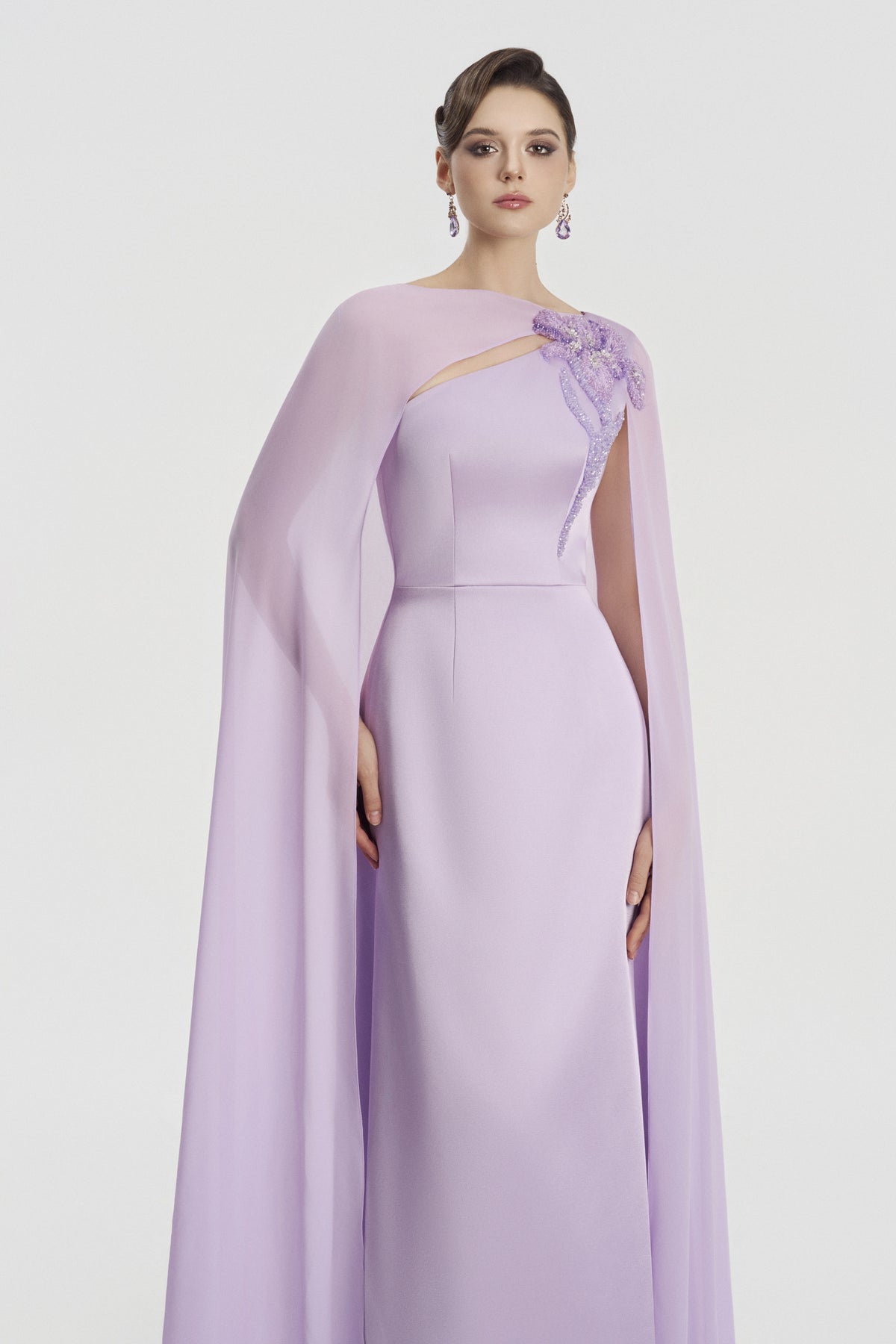 Lavienne Cape Sleeve Maxi Dress