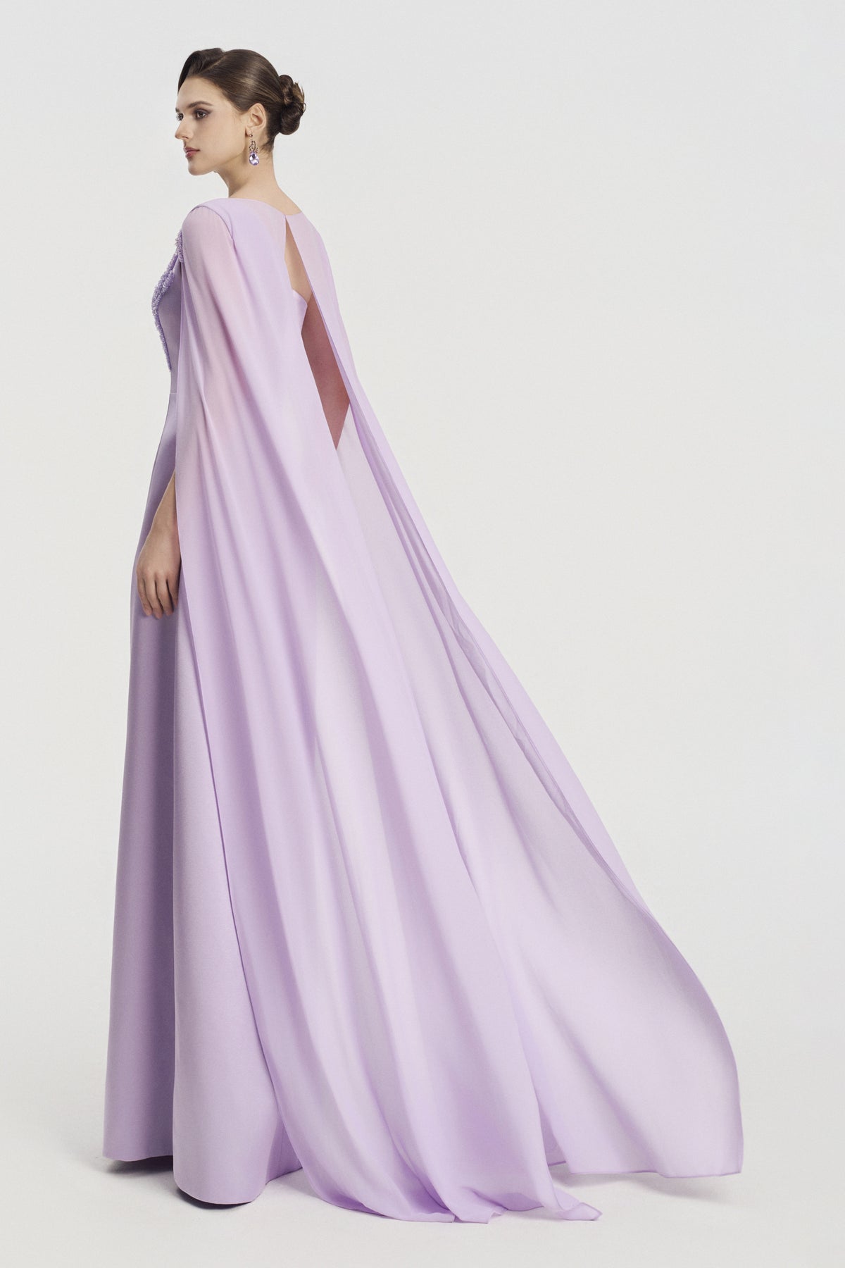 Lavienne Cape Sleeve Maxi Dress