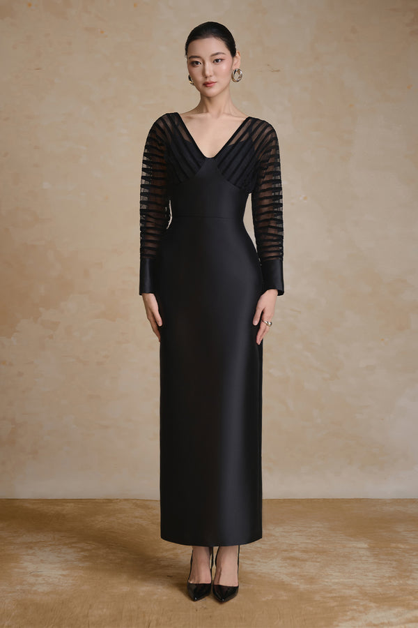 Tracy Cuff Sleeve Taffeta Maxi Dress - MEAN BLVD