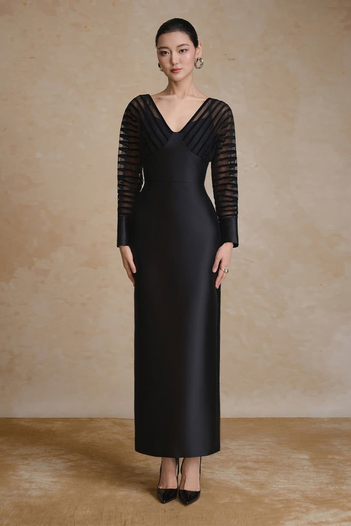 Tracy Cuff Sleeve Taffeta Maxi Dress - MEAN BLVD