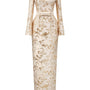 Fallon Sheath Long Sleeved Jacquard Floor Length Dress