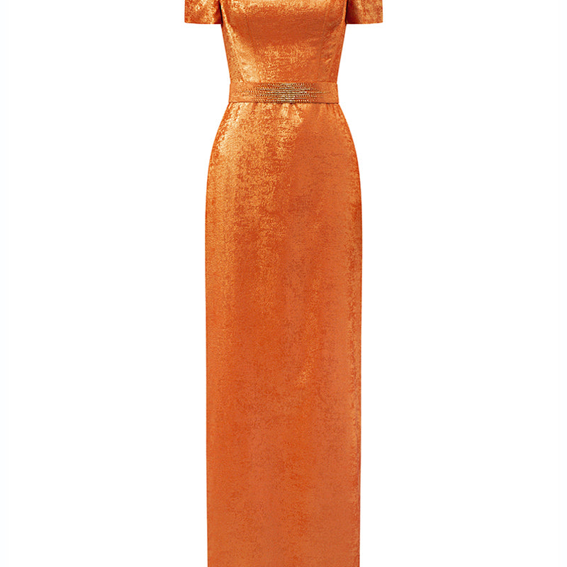 Selis Trapeze Neck Maxi Dress