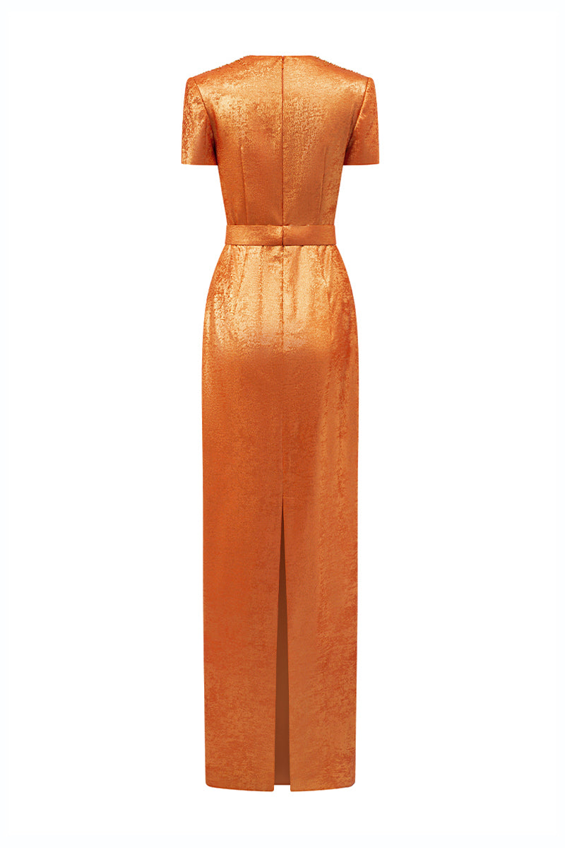 Selis Trapeze Neck Maxi Dress