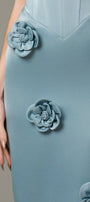 Aquarelle Silk 3D Floral Applique Maxi Dress 3