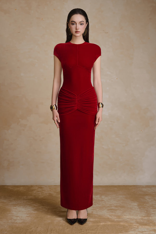 Umber Sheath Gathering Maxi Dress - MEAN BLVD