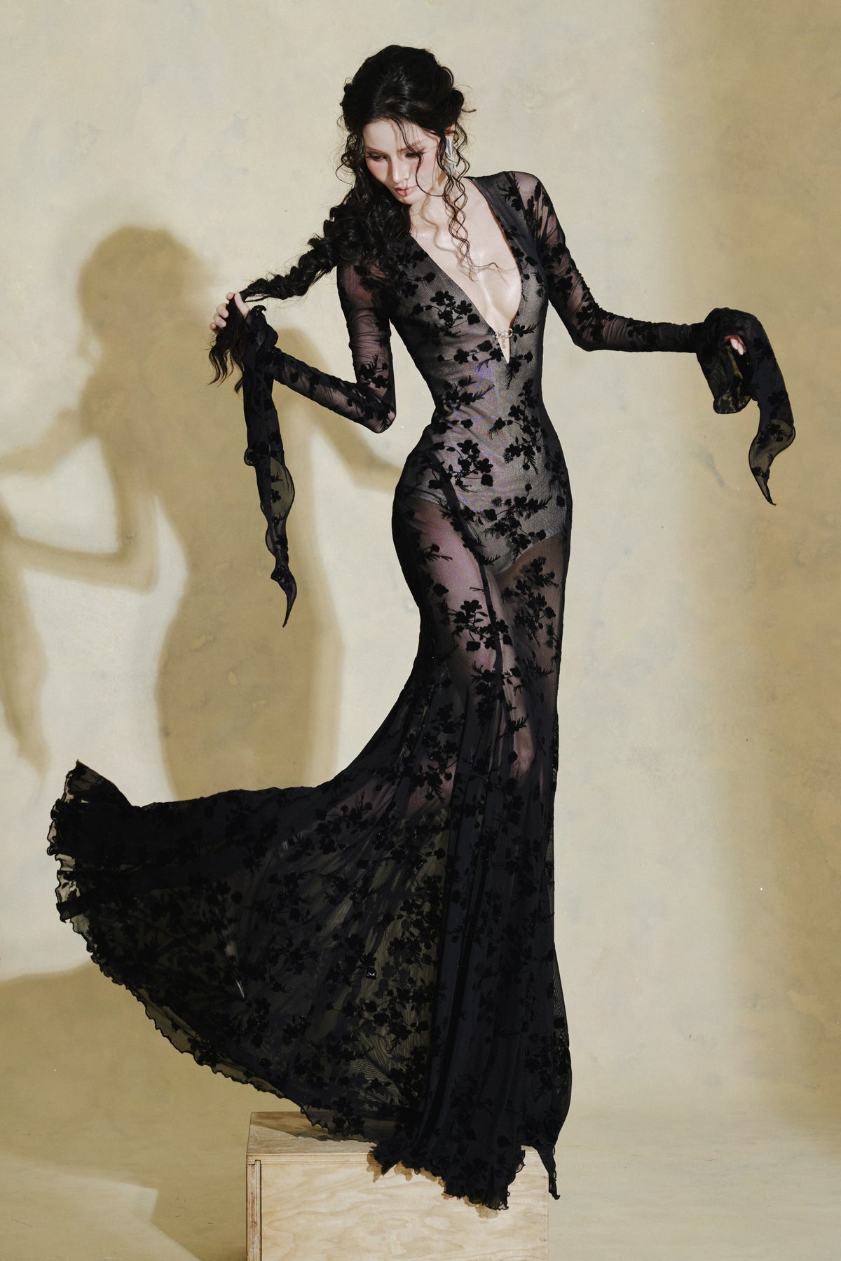 Noire Mermaid Maxi Dress