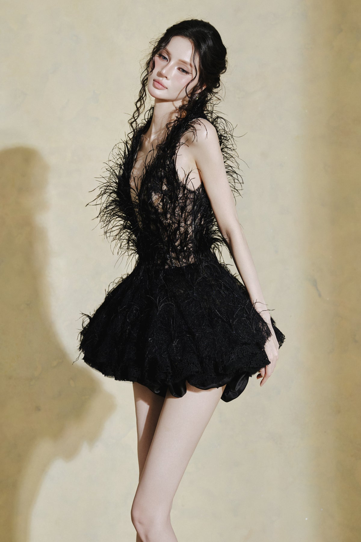 Vogue Feather Mini Dress