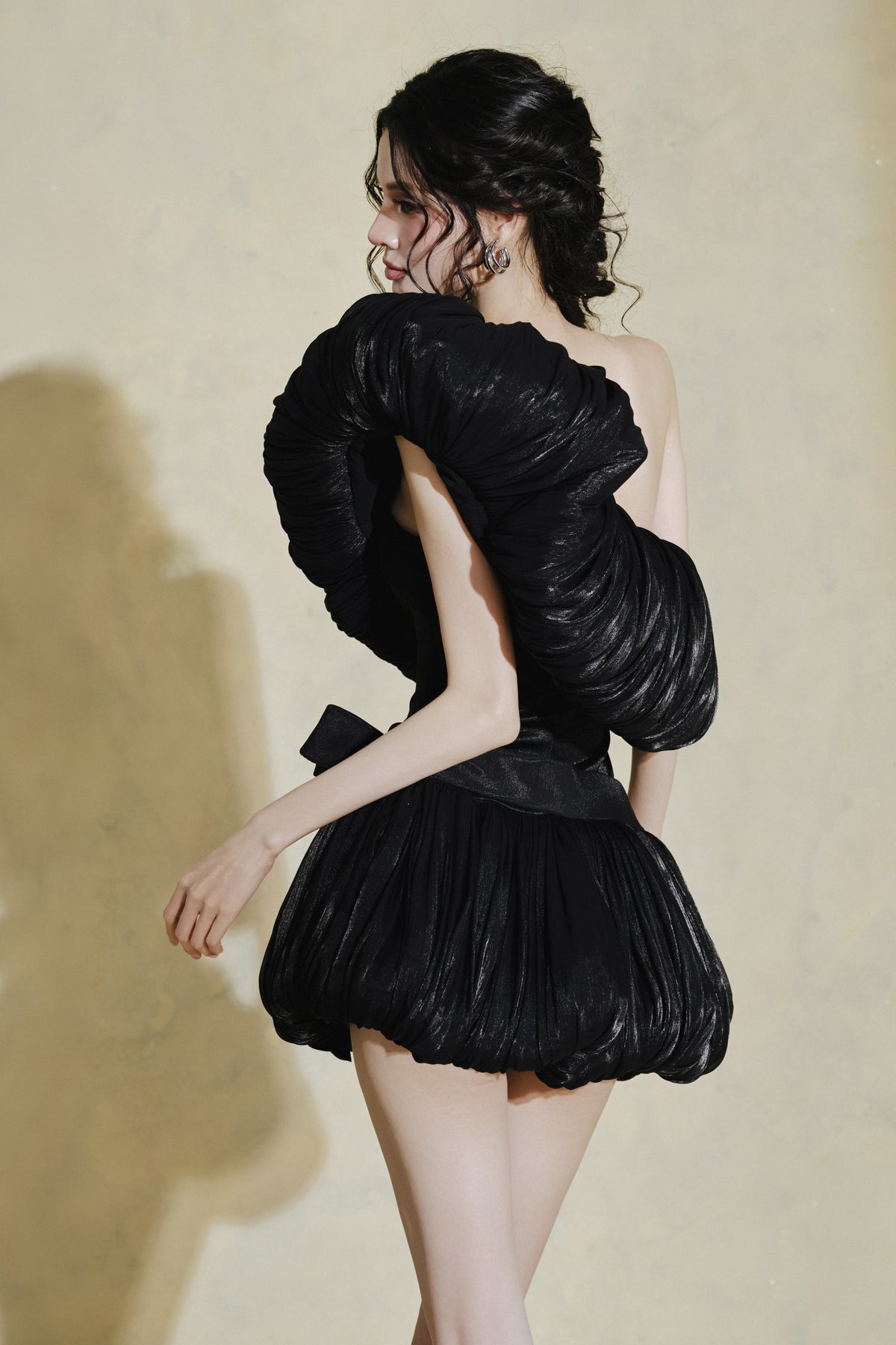 Solenne One Shoulder Mini Dress