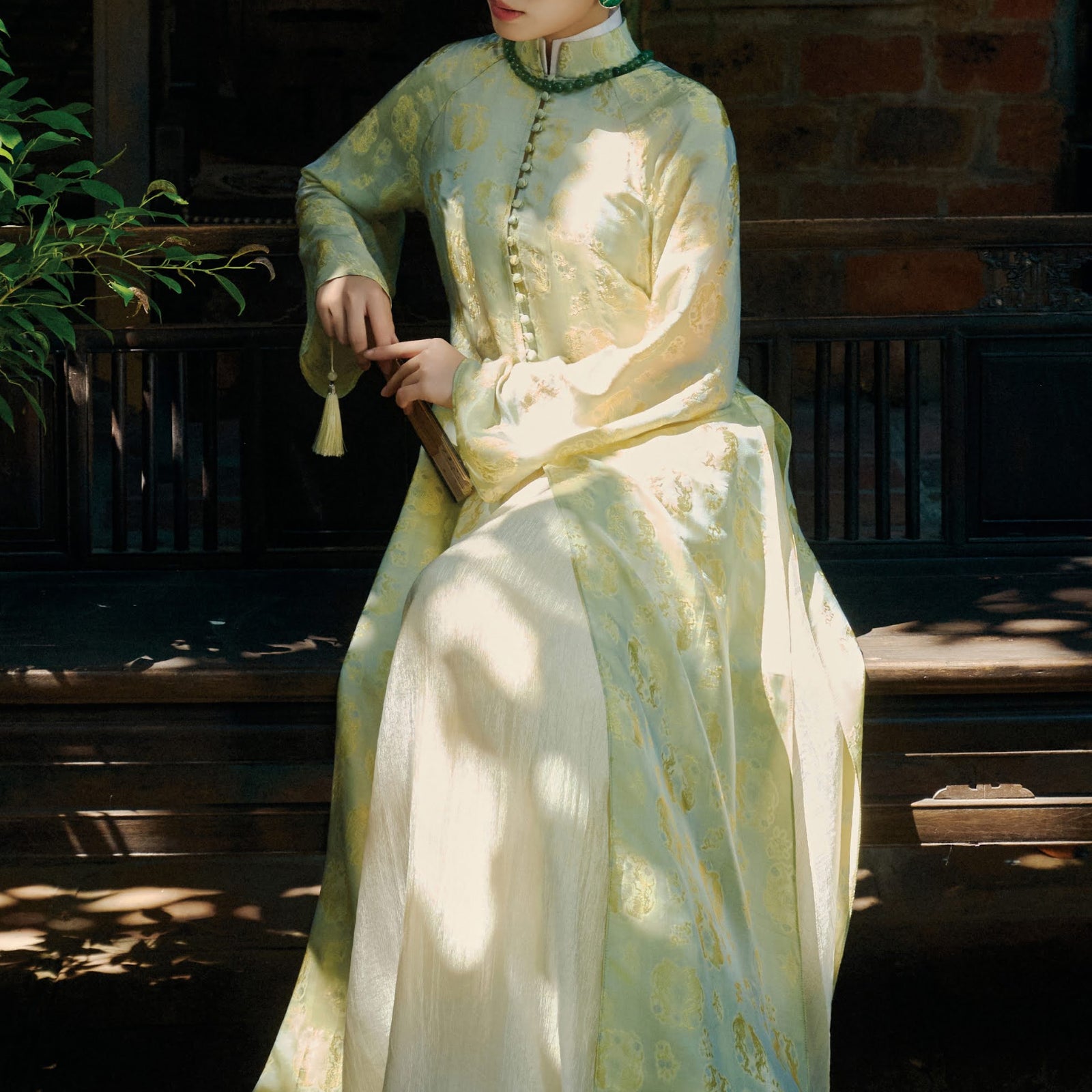 Ha Bich Button Ao Dai Set