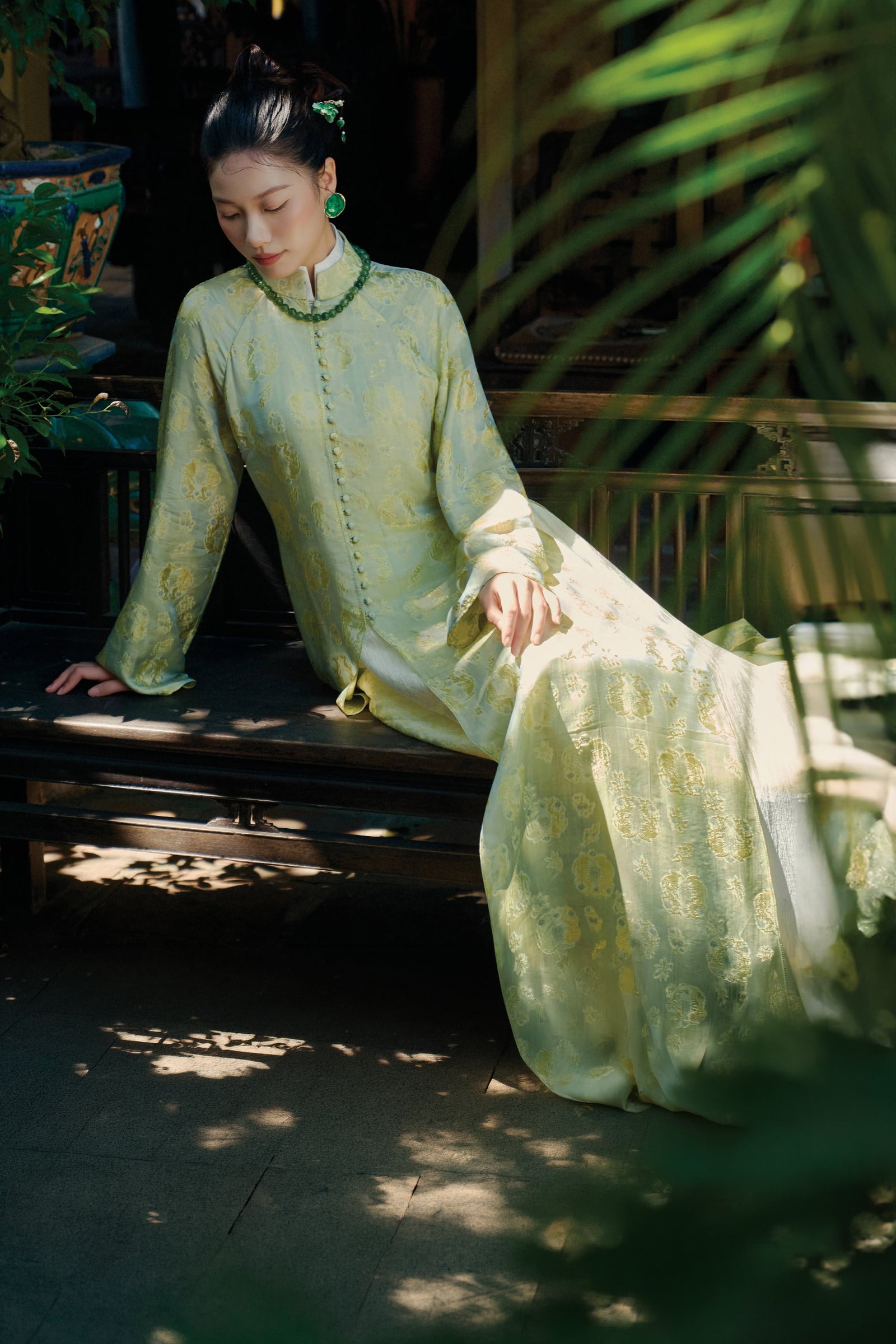 Ha Bich Button Ao Dai Set