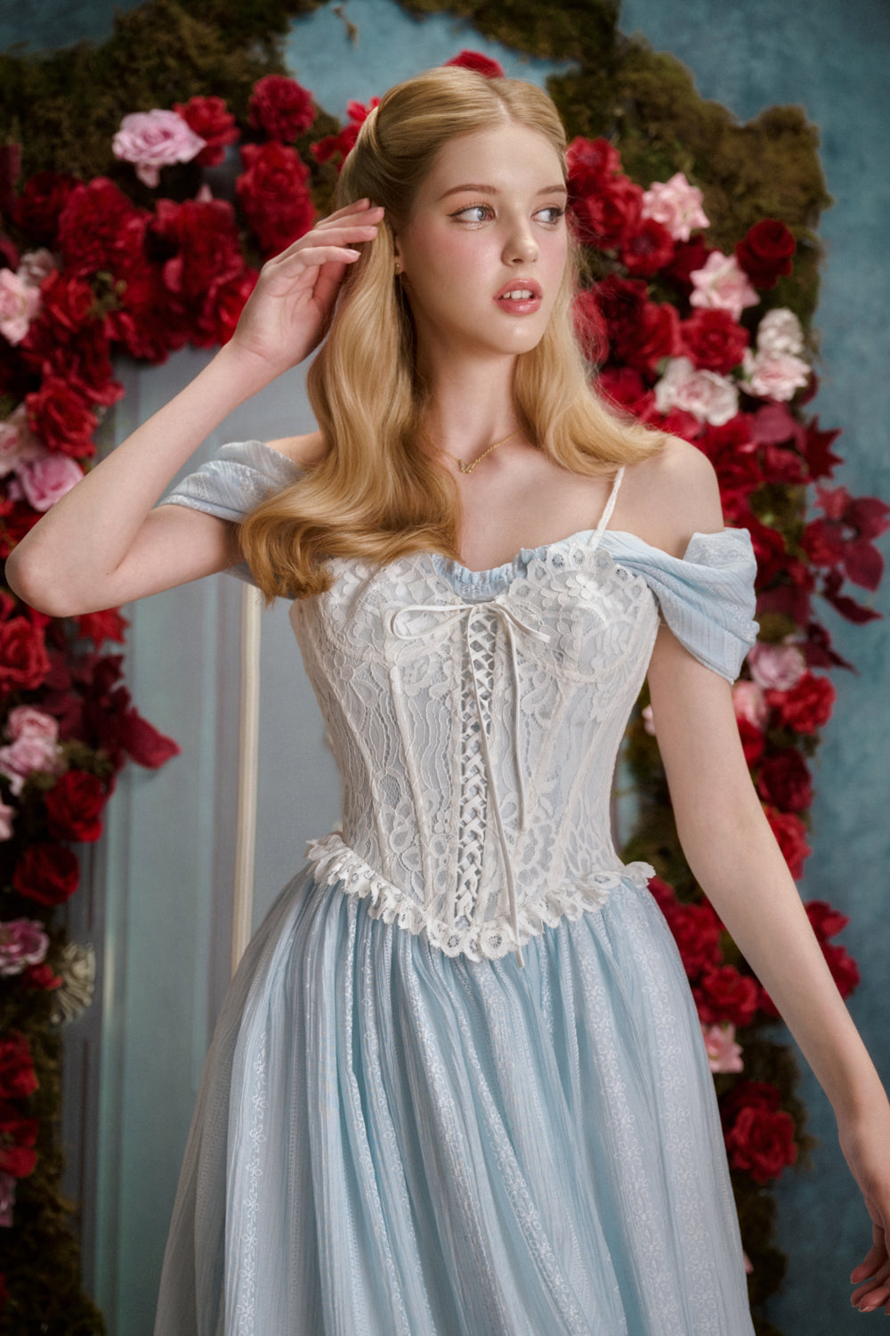 Alice A-line Cold Shoulder Sleeved Woven Maxi Dress