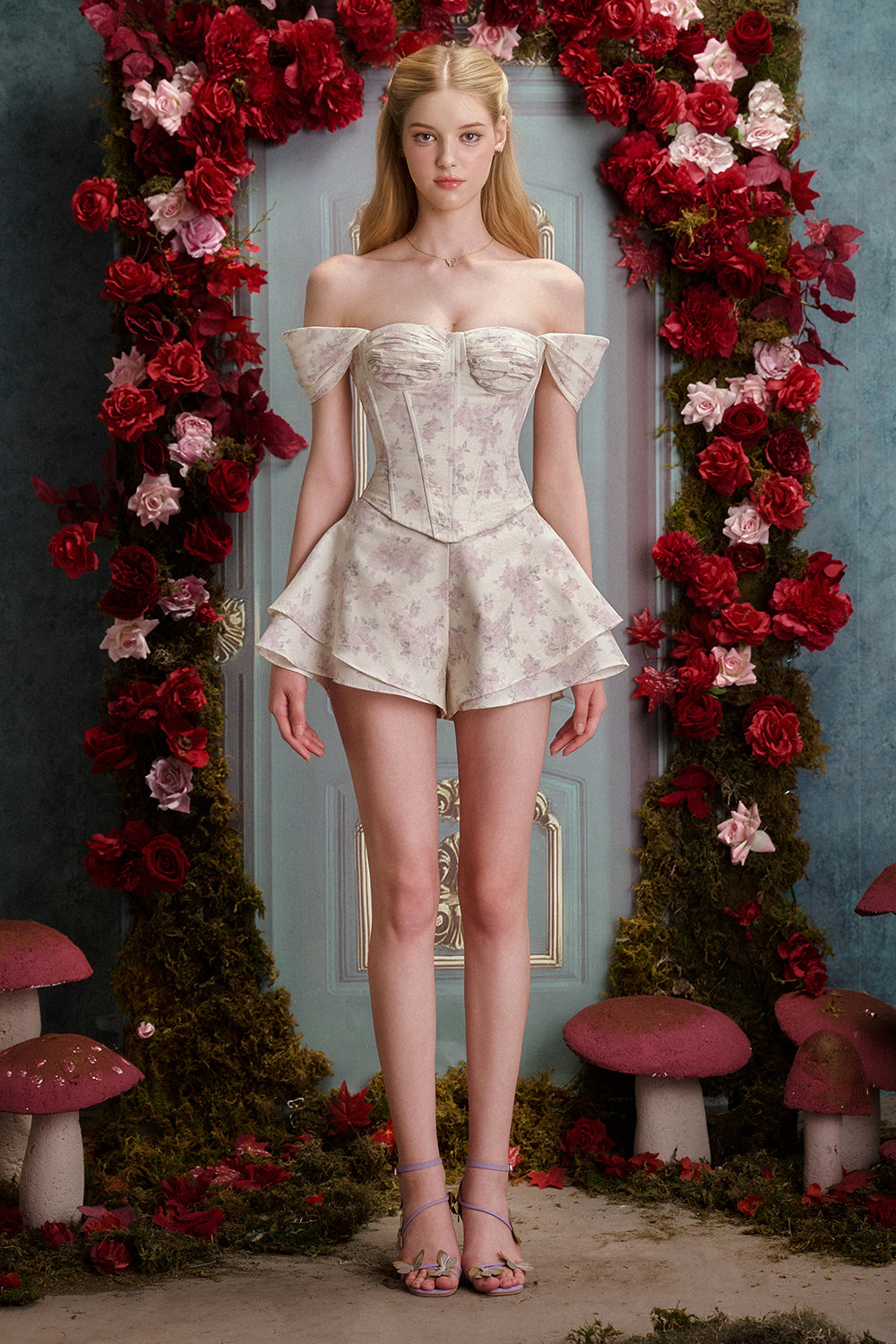 Katherine Bodycon Off-Shoulder Woven Corset