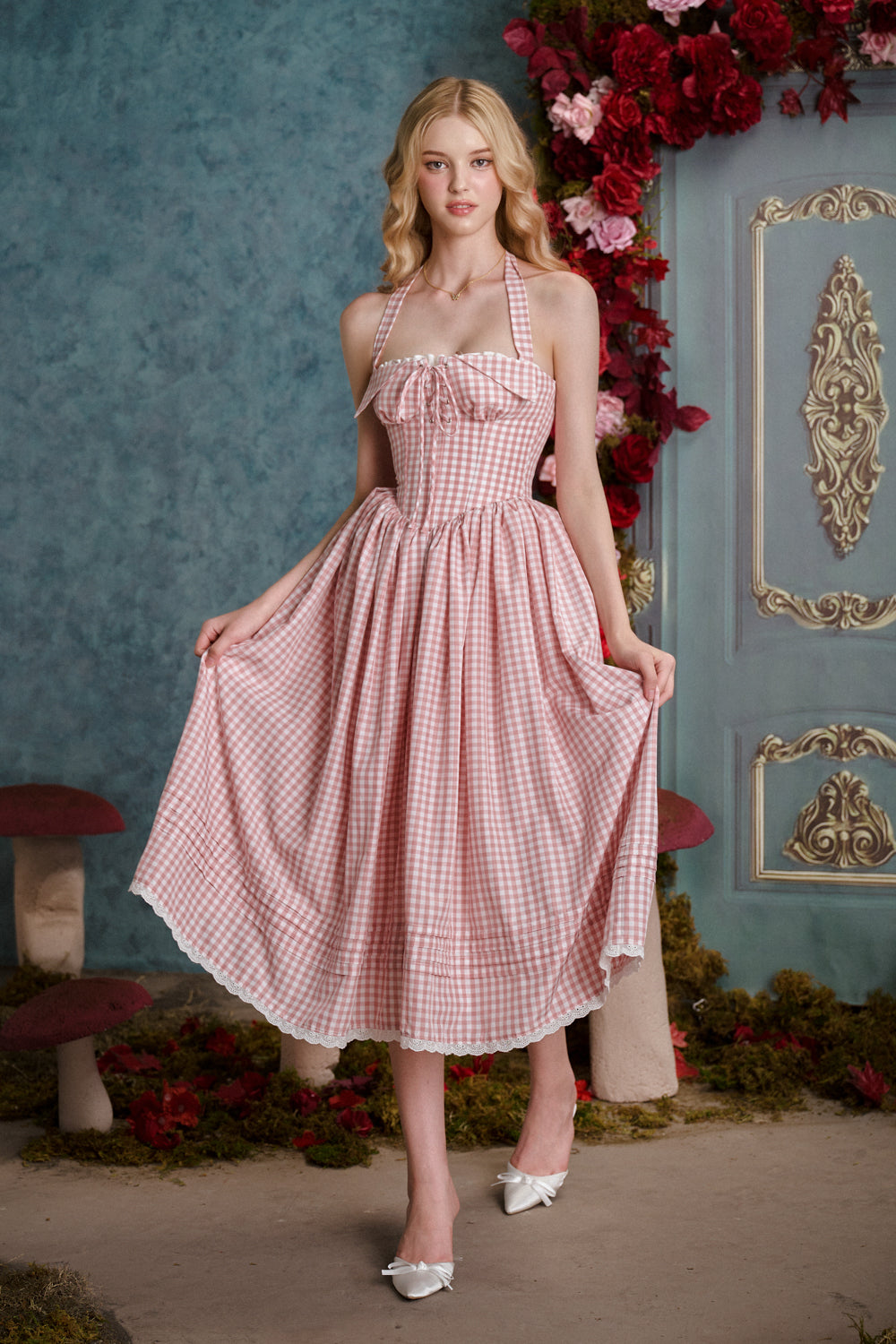 Secret Garden A-line Corset Waist Silk Midi Dress – MEAN BLVD
