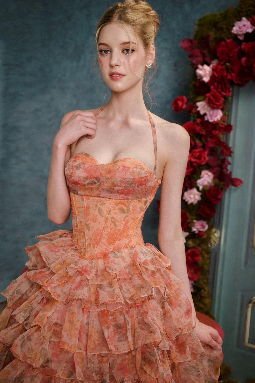 orange organza dress Aisha Rao Lleida