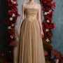 Amelia A-line Gathered Tulle Maxi Dress