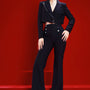 Pesty Cropped Square Shoulder Cotton Blend Jacket