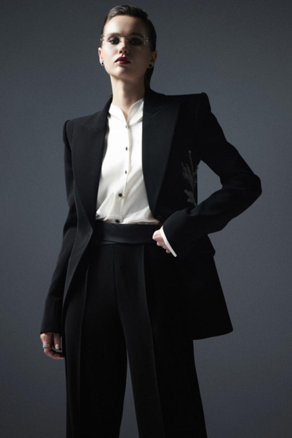 Toledo Straight Cuff Sleeved Crepe De Chine Shirt