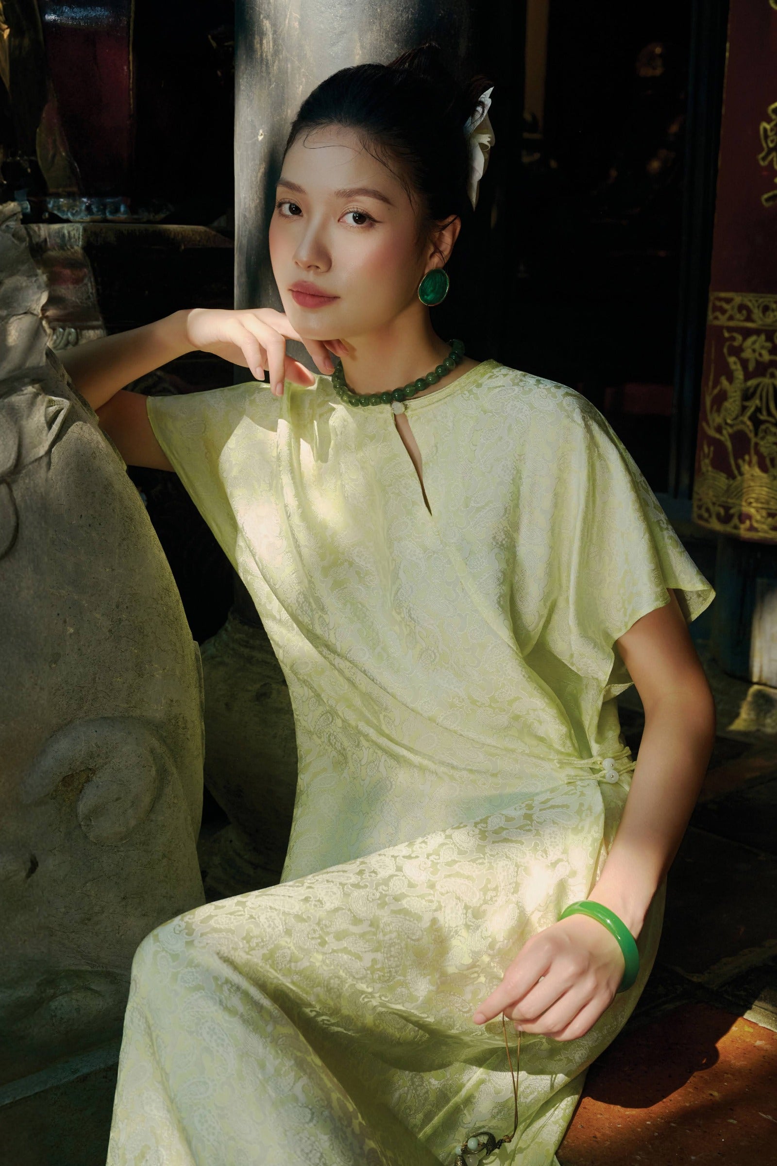 Ha Thy Draped Maxi Dress