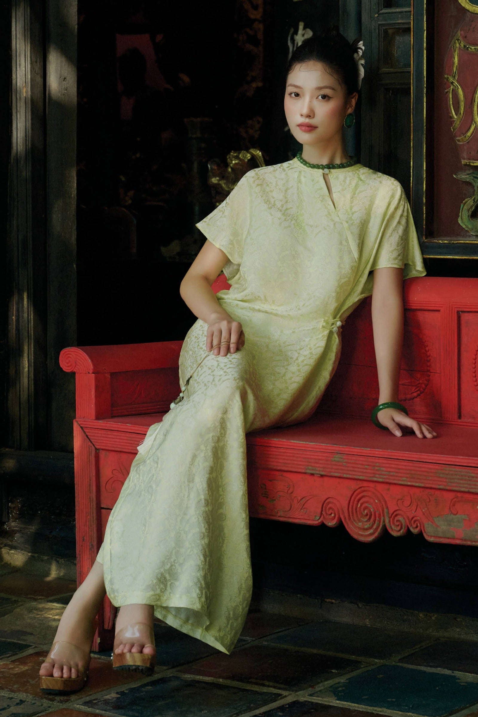 Ha Thy Draped Maxi Dress