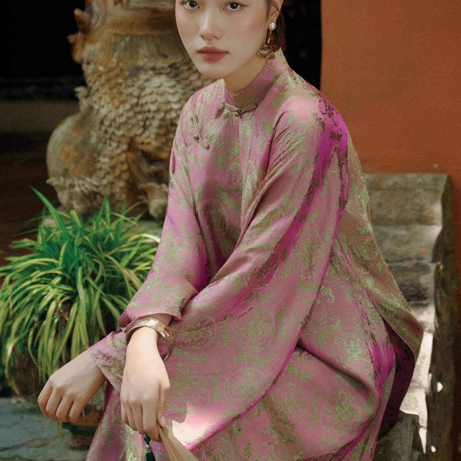 Hong Dien Wide Sleeve Ao Dai Set
