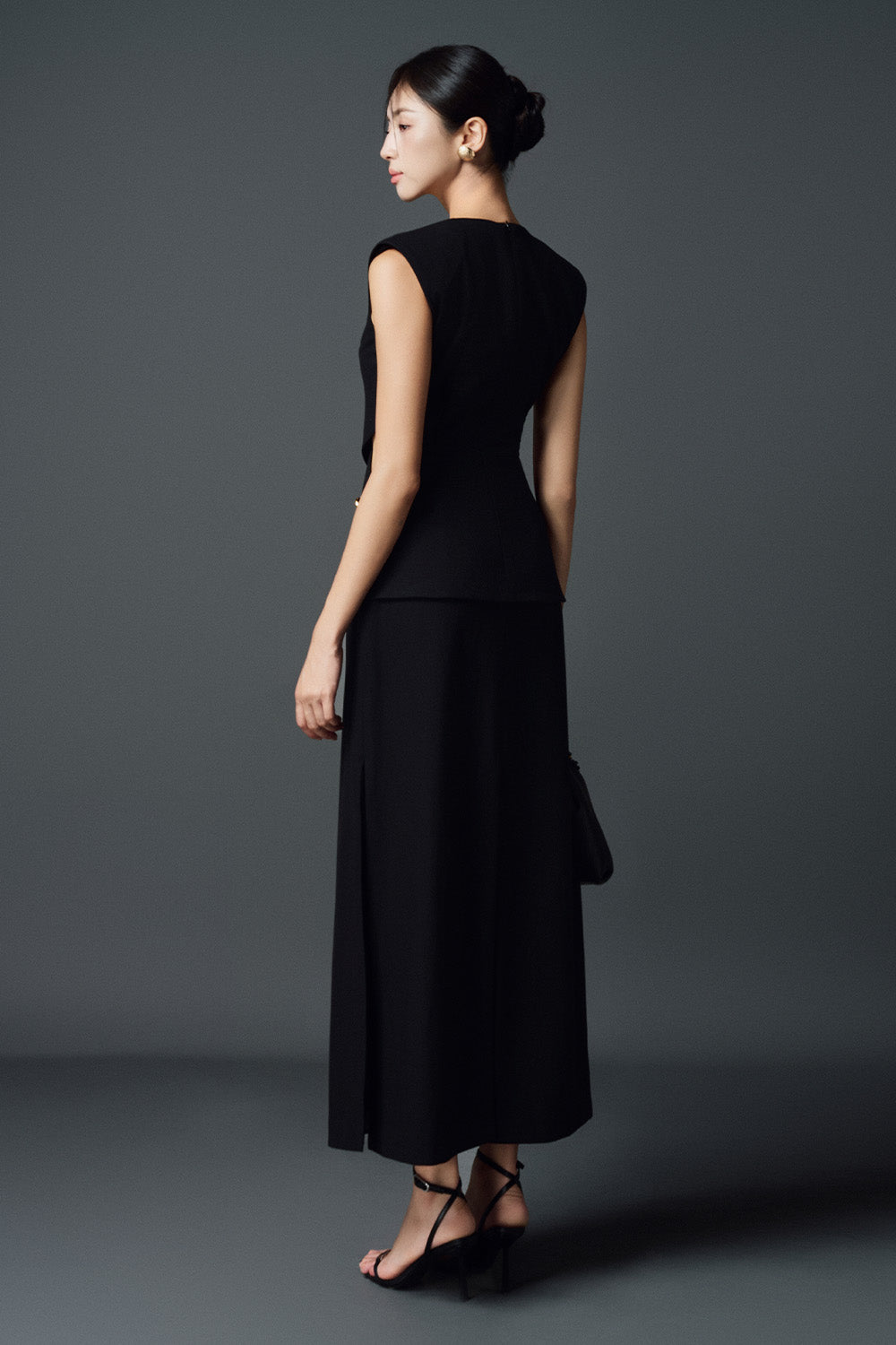 Blythe Slit Cut-Out Polycotton Ankle Length Dress
