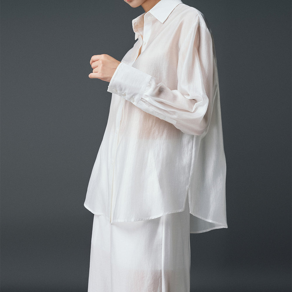 Molly Straight Cuff Sleeved Chiffon Shirt