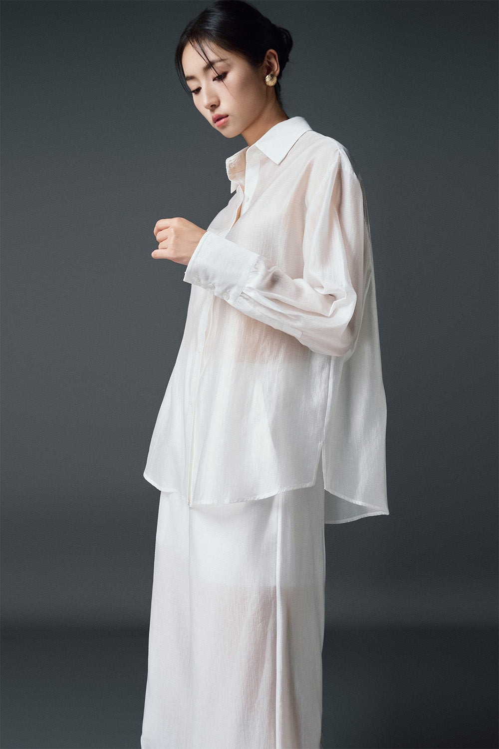 Molly Straight Cuff Sleeved Chiffon Shirt