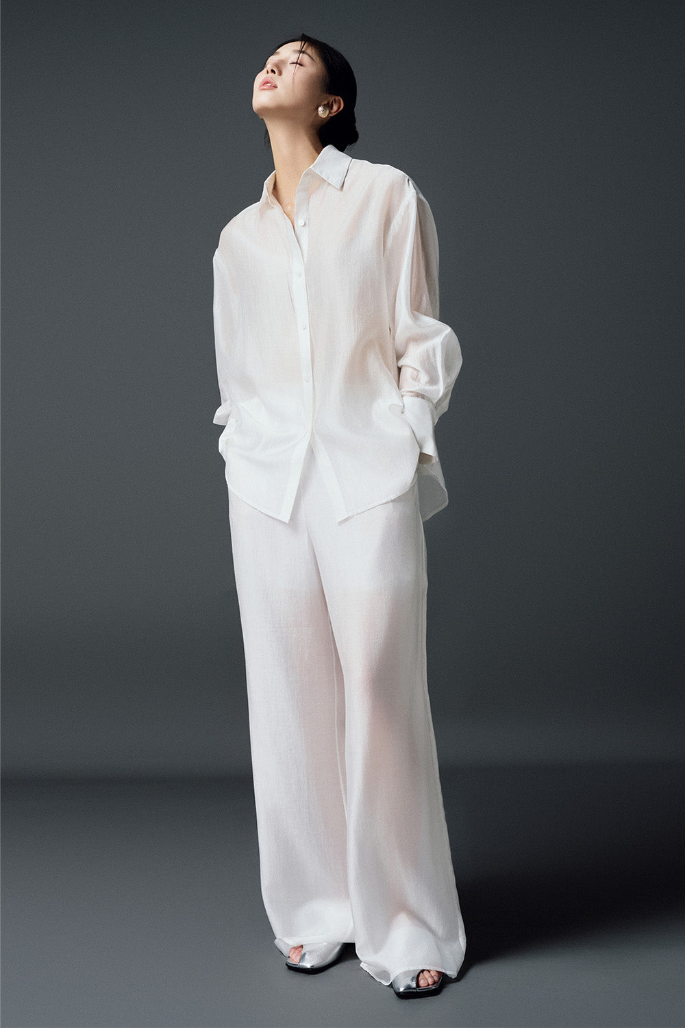 Molly Straight Cuff Sleeved Chiffon Shirt