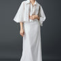Clove A-line Back Slit Chiffon Ankle Length Skirt