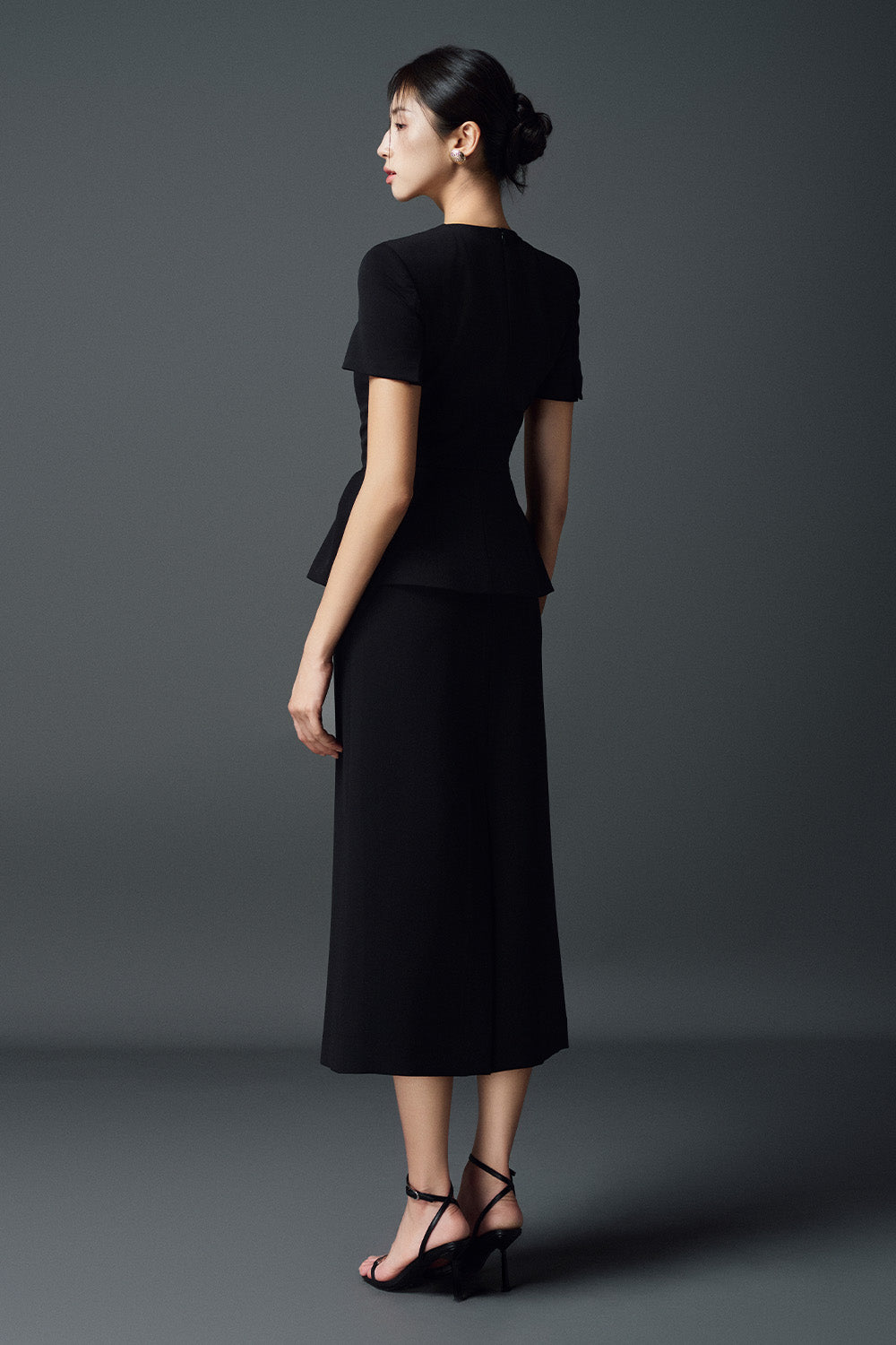 Maisie Peplum Round Neck Polycotton Top