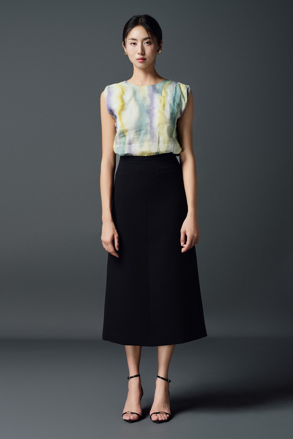 Calla A-line Basic Polycotton Midi Skirt