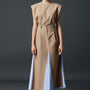 Lavender Gored High Waist Khaki Midi Skirt