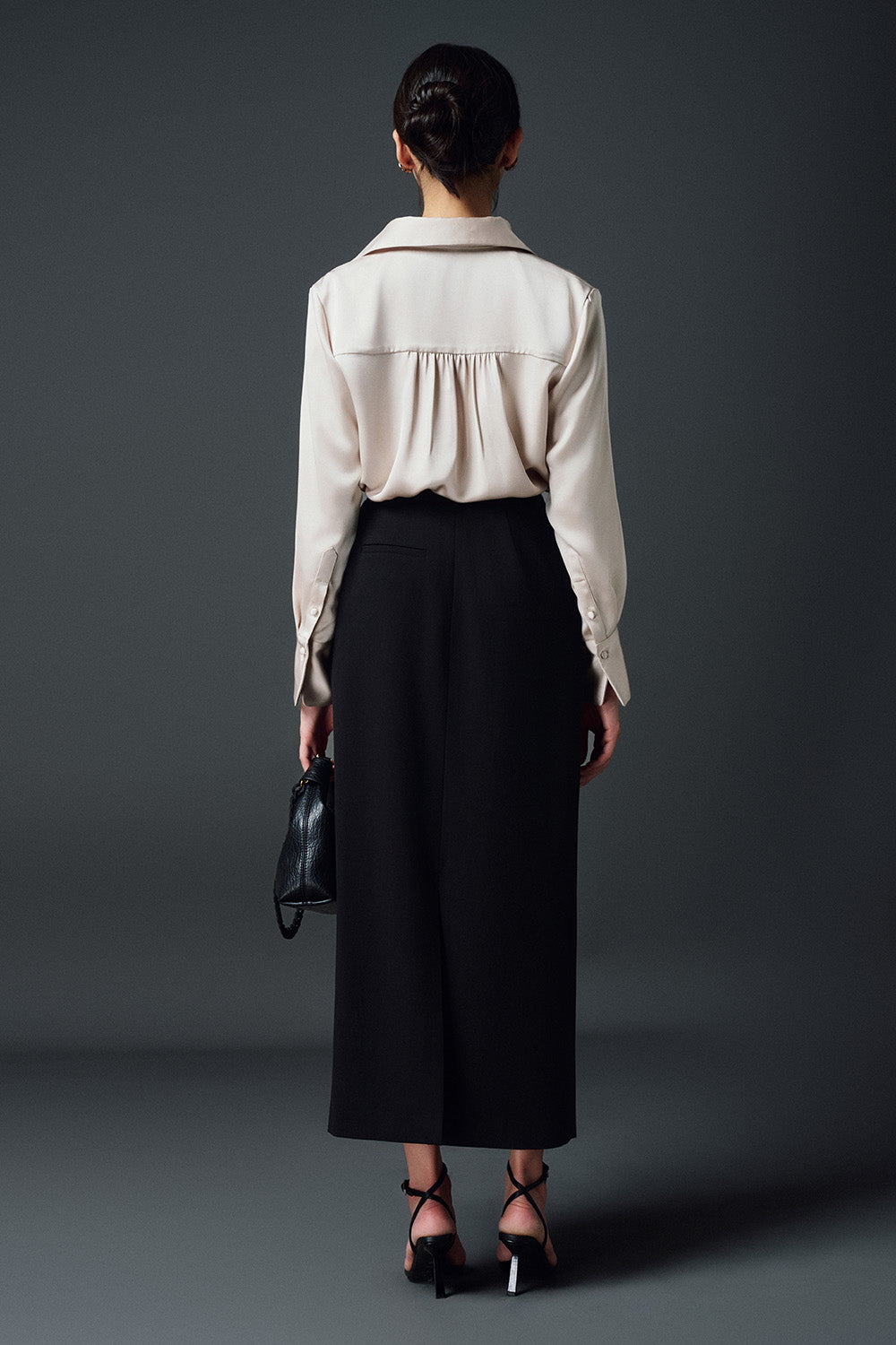 Myrtle Straight Collared Neck Silk Top
