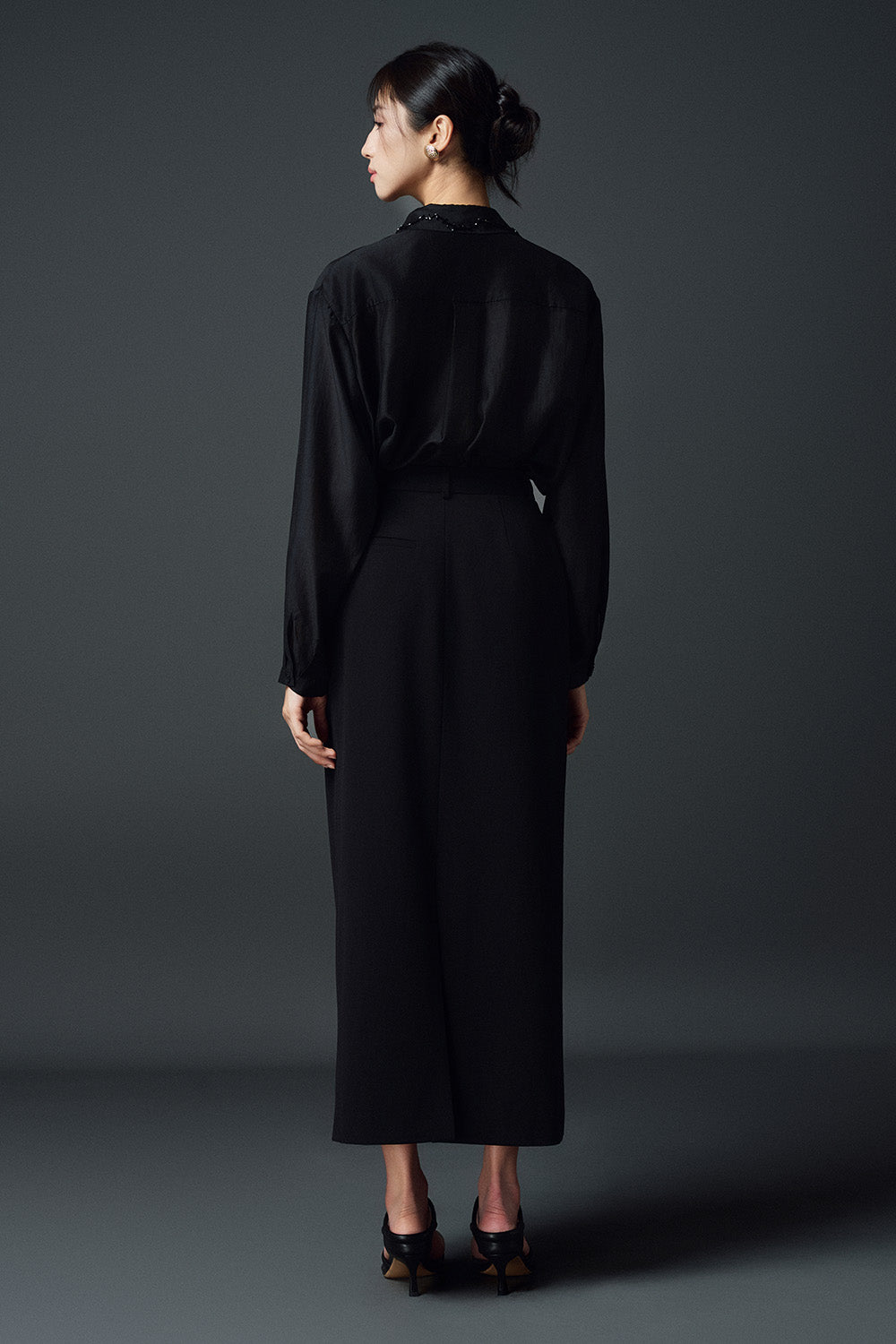 Sasha Straight Button Silk Shirt