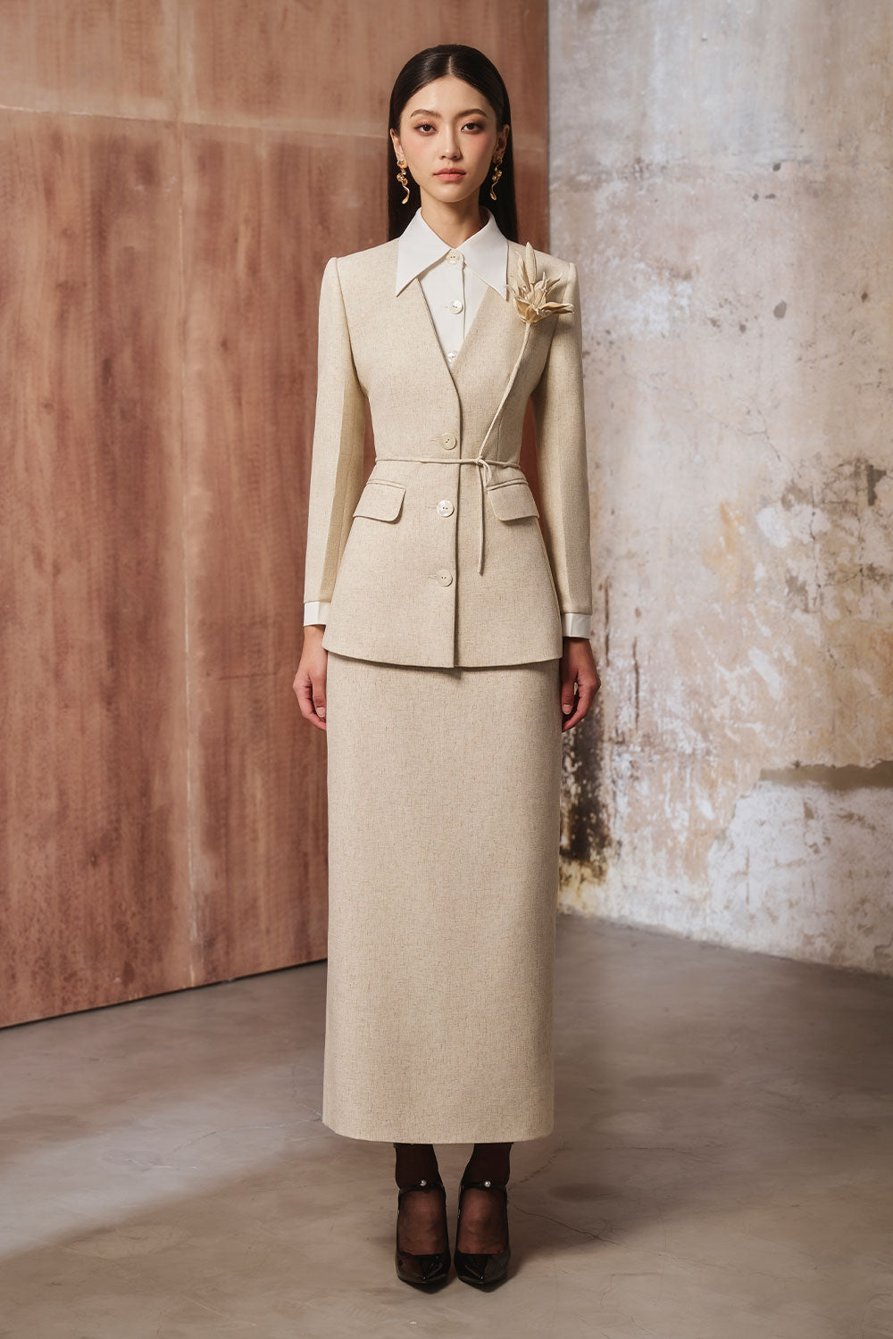 Monki Flower Linen Cotton Brooch